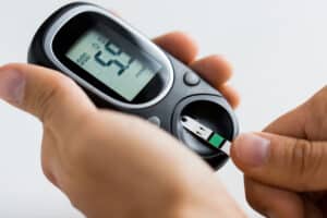 close up of glucose monitor