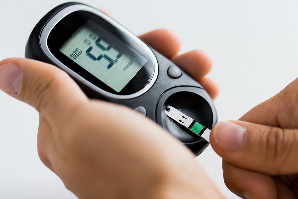 close up of glucose monitor
