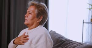 woman with breathing difficulty