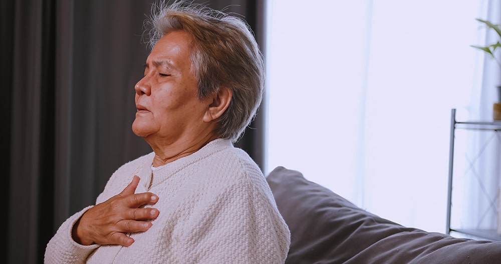 woman with breathing difficulty