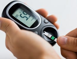 close up of glucose monitor
